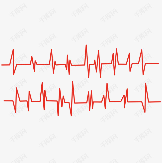 矢量手绘心电图