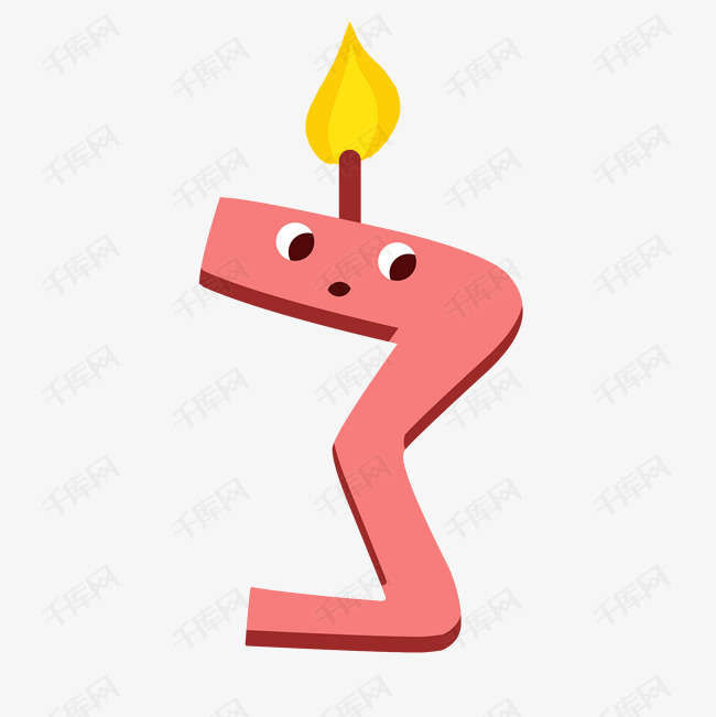 红色数字三生日蜡烛