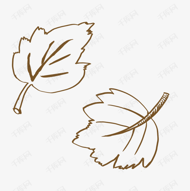 两片葡萄叶西餐厅宣传用素材手绘