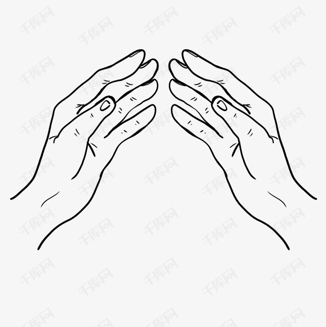 手绘的人体手掌器官