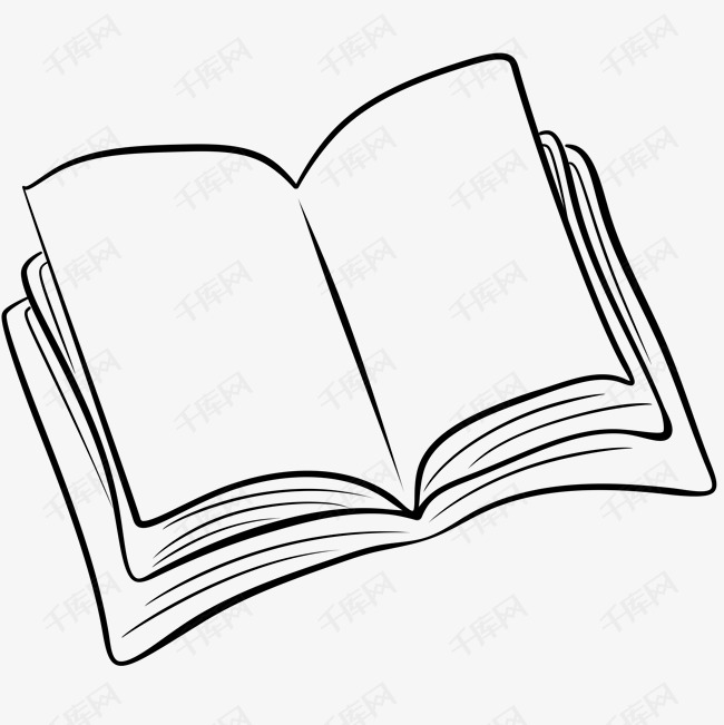 手绘展开的书