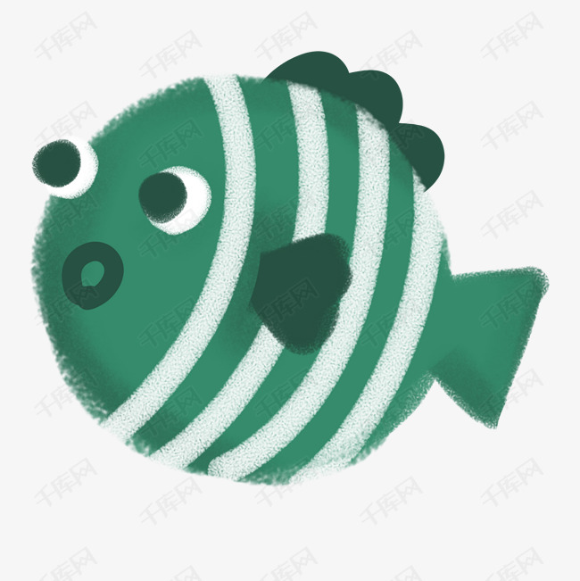 矢量卡通大脸胖胖鱼