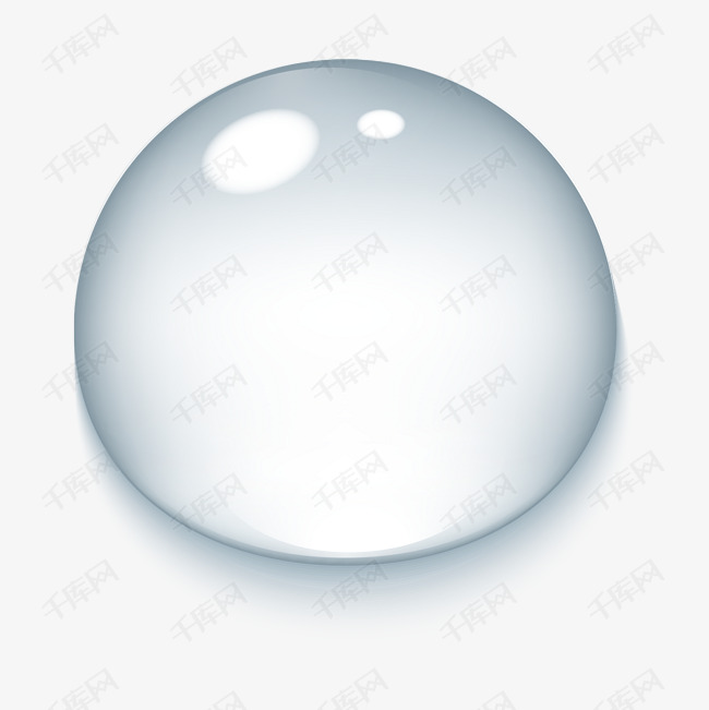 圆形水珠玻璃透明矢量