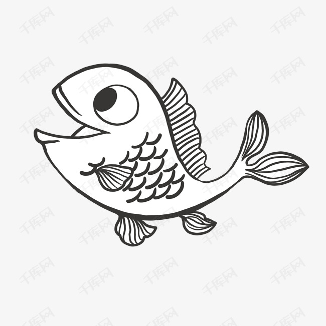 更多手绘简笔画大嘴鱼设计图片快来千库吧