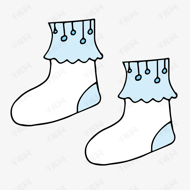 红色图案长筒袜子