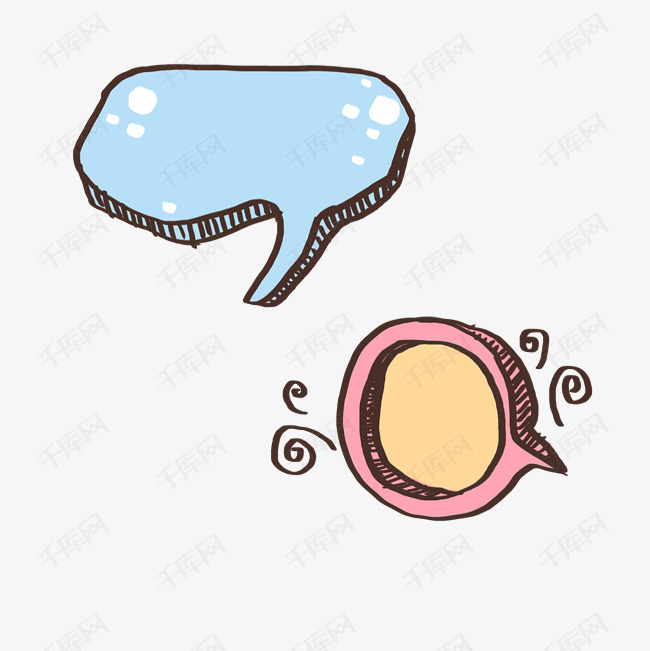 手绘插画对话框