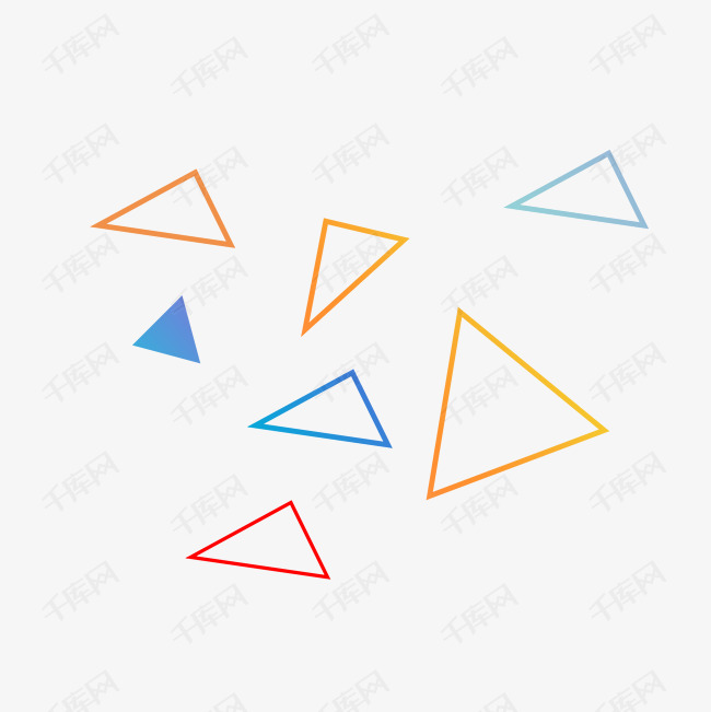 彩色线条三角形素材图片免费下载-千库网