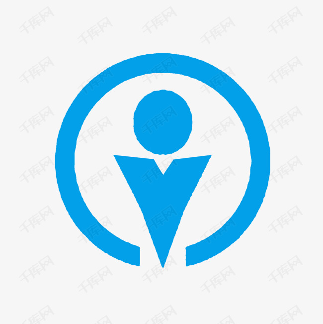 蓝色圆形小人定位标志
