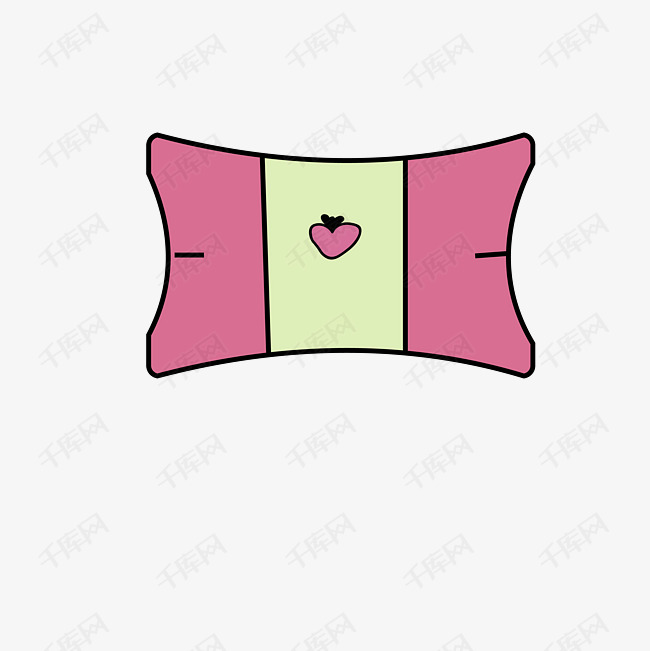 红色手绘枕头婴儿图标