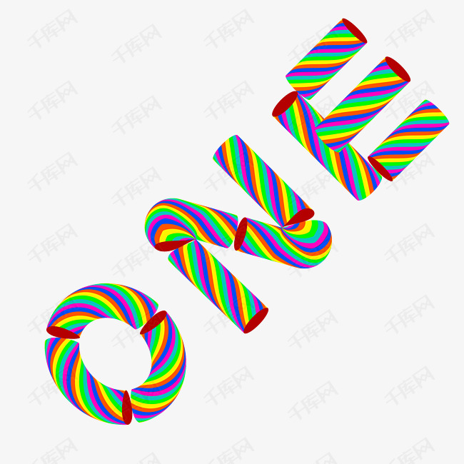 手绘艺术单词one