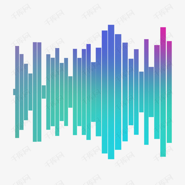 粉紫色渐变声音波纹