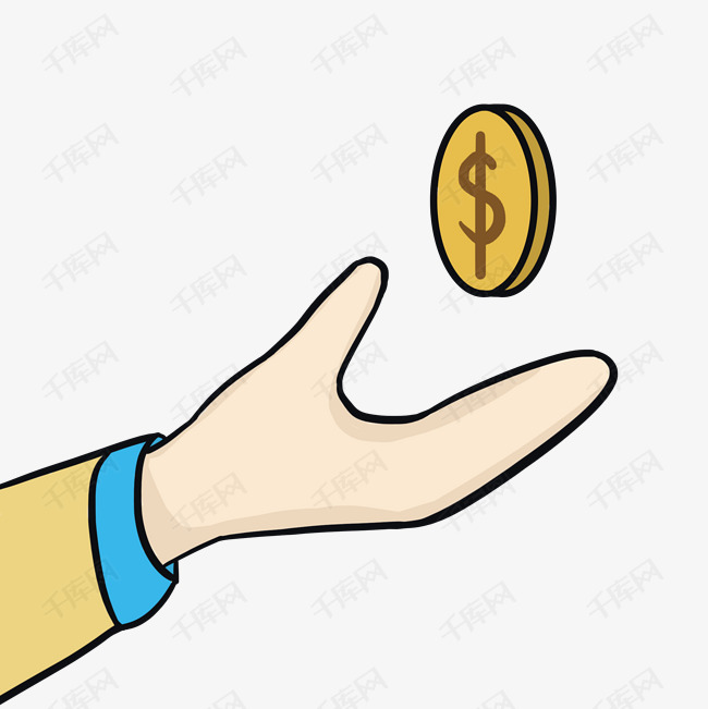 手拿金币矢量图