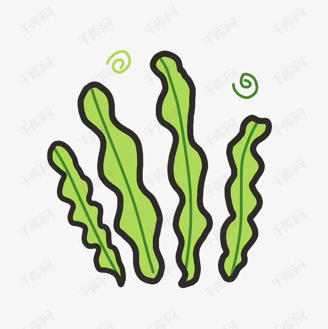 缠绕矢量绿色海草