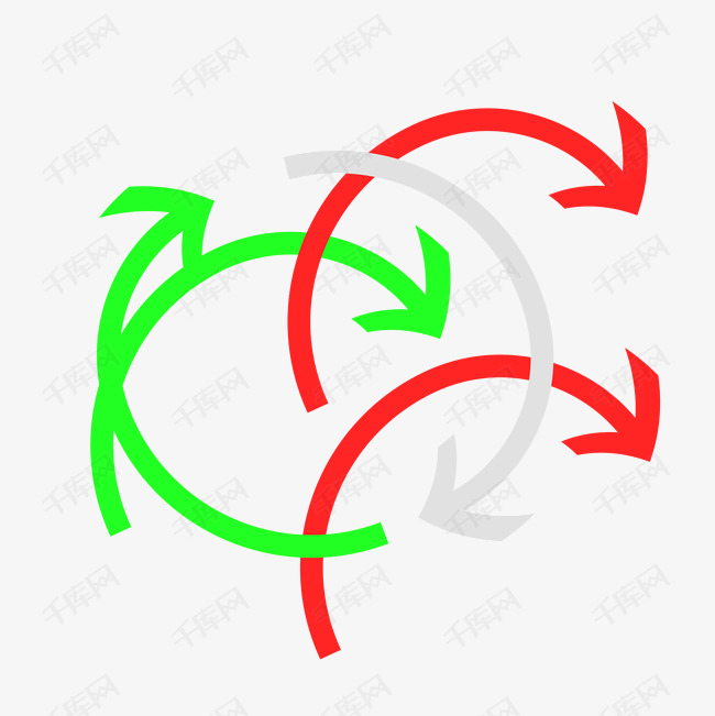 矢量双色循环箭头png图片