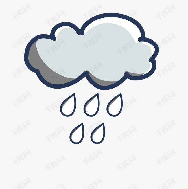 蓝色大暴雨天气标志素材