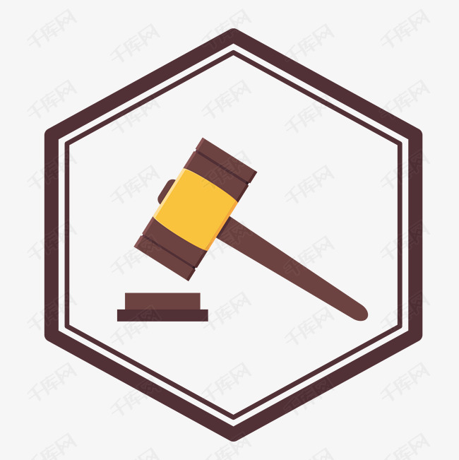 蓝色六边形法槌标签