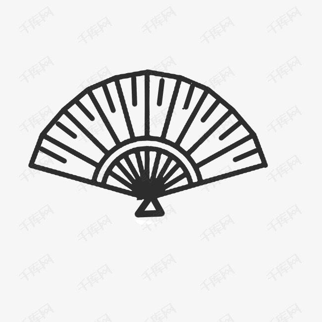 红色线条扇子素材图片免费下载-千库网