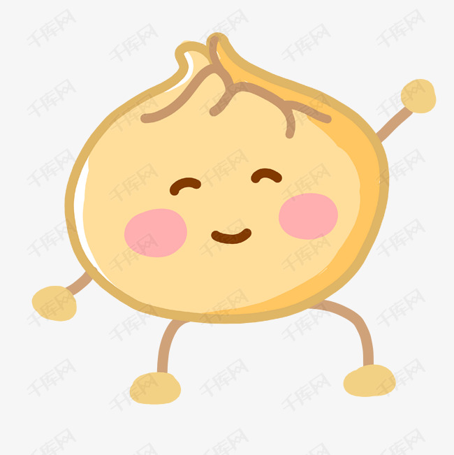 微笑的卡通包子简图