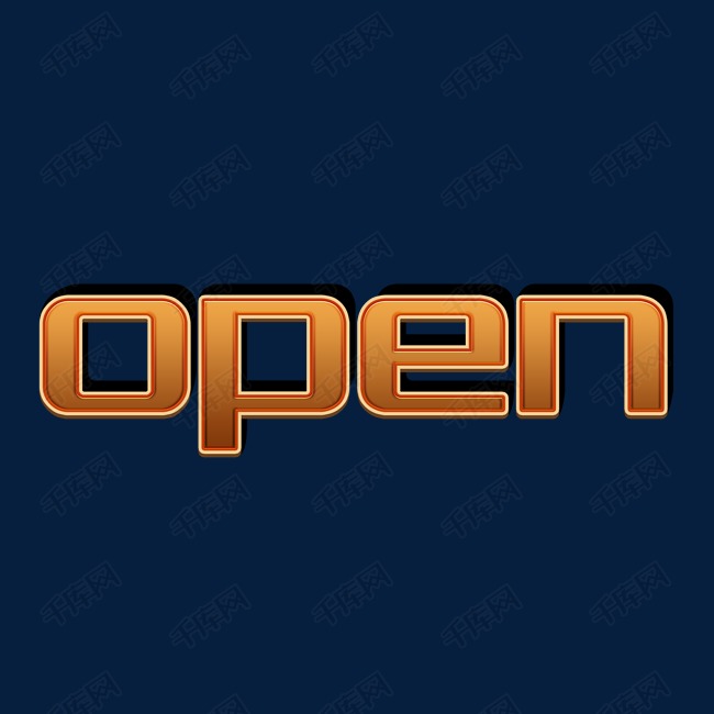 open字体艺术字设计图片-千库网