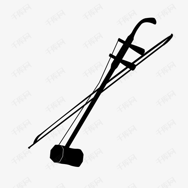 灰色扁平化二胡元素