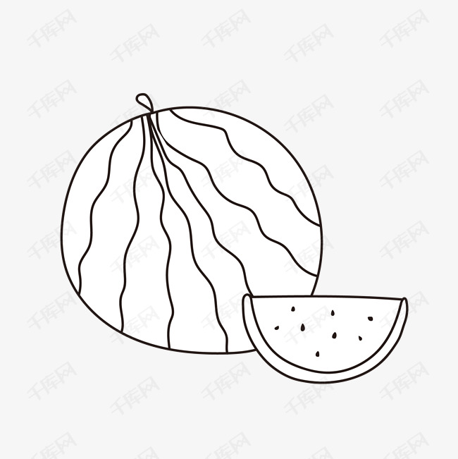 手绘简笔画西瓜