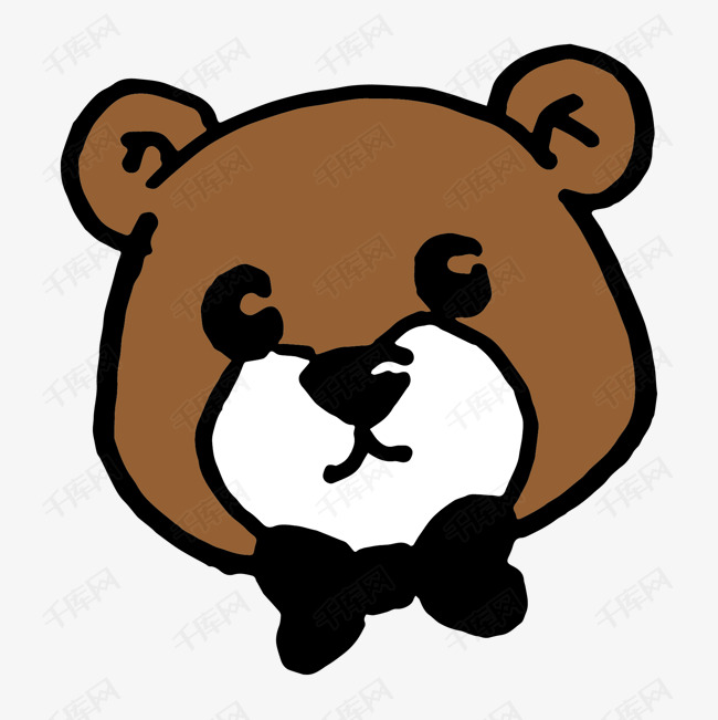 矢量可爱手绘小熊