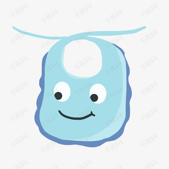 可爱蓝色婴儿围嘴的素材免抠矢量png卡通围嘴婴儿围嘴狮子围嘴蓝色