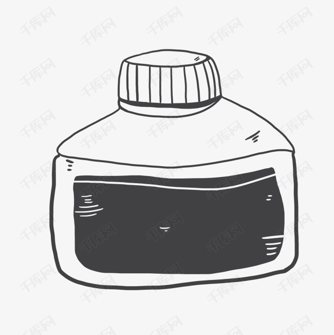 卡通手绘墨水瓶