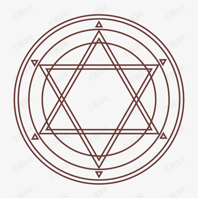 手绘占卜星形线条