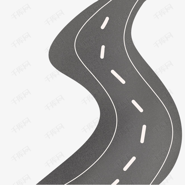 创意矢量弯曲的道路图