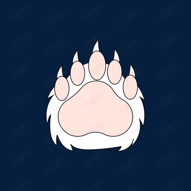 矢量白色小熊掌素材2019-03-20发布,千库图片素材频