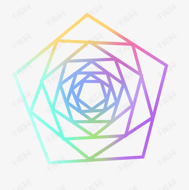 矢量手绘五边形