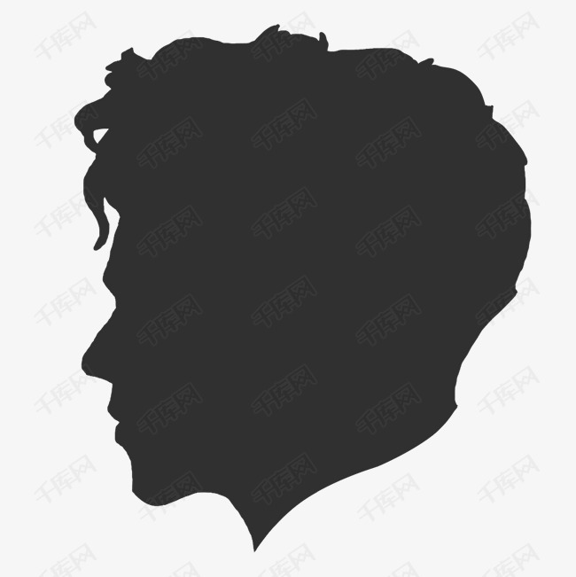 男人头部剪影矢量图