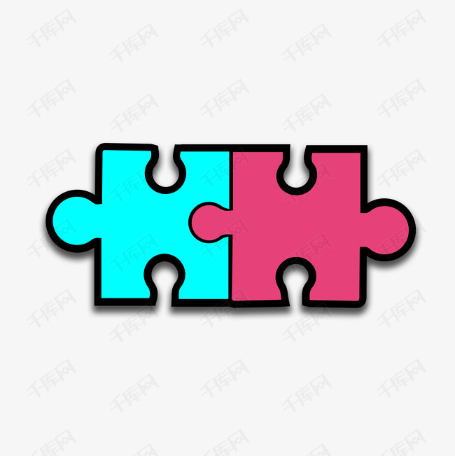 矢量图不同颜色的拼图