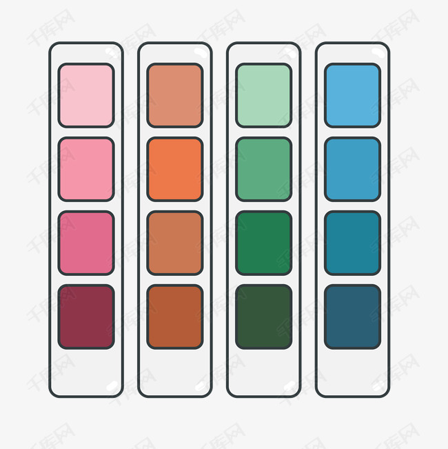 可爱彩色cmyk色卡矢量图