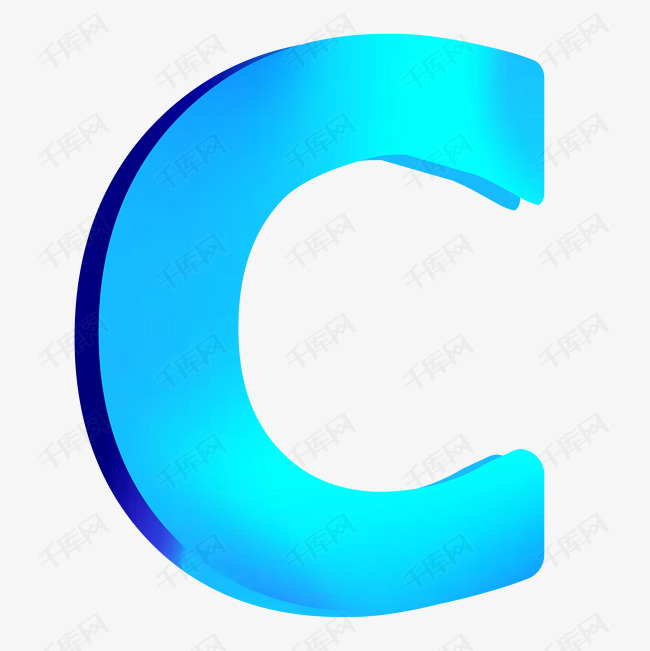 字母C  扁平化 投影