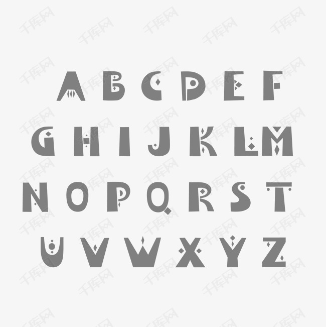 复古英文字母艺术字设计图片-千库网