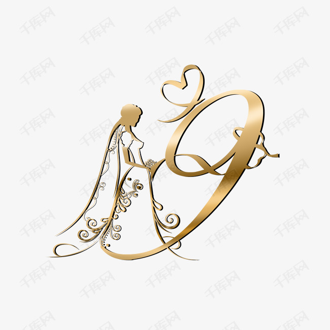 浪漫金色新娘周年庆婚礼数字9