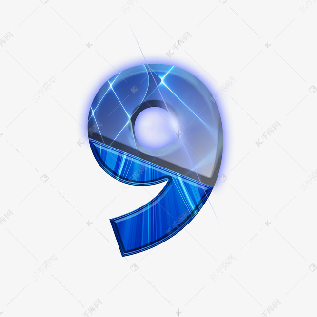更多蓝色科技商务数字9创意艺术字设计快来千库吧