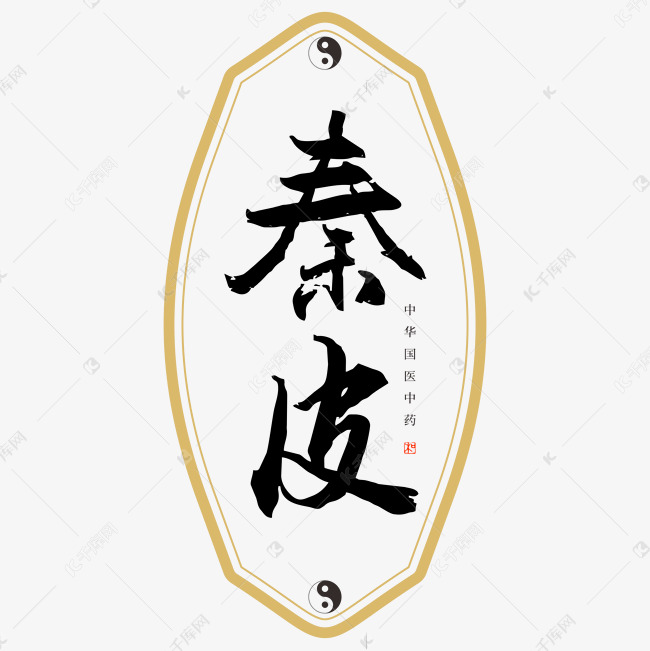 中药秦皮艺术字