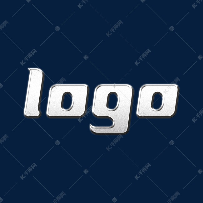 银色金属大气logo字体设计psd