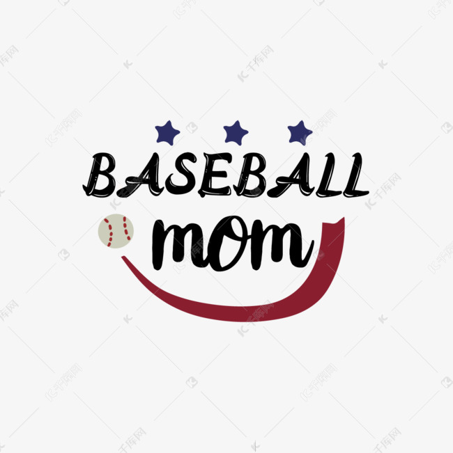 棒球妈妈svg手绘棒球五角星