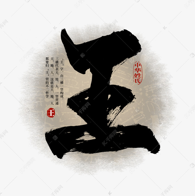 百家姓王艺术字