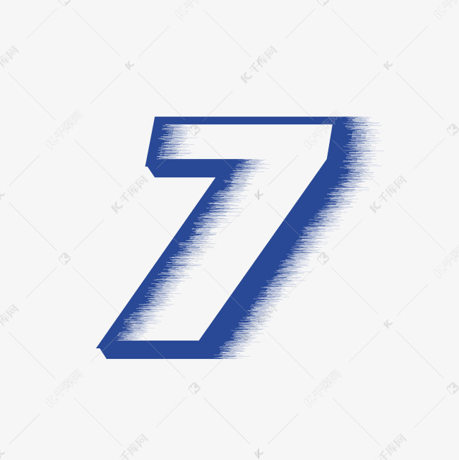 蓝色科技风吹效果数字7