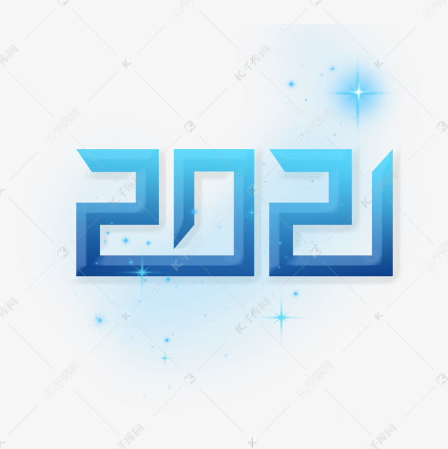 2021蓝色科技风创意字体