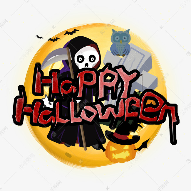 Halloween万圣节卡通艺术字