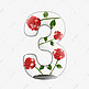瓶子中的玫瑰七夕数字3