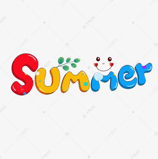 SUMMER彩色卡通艺术字