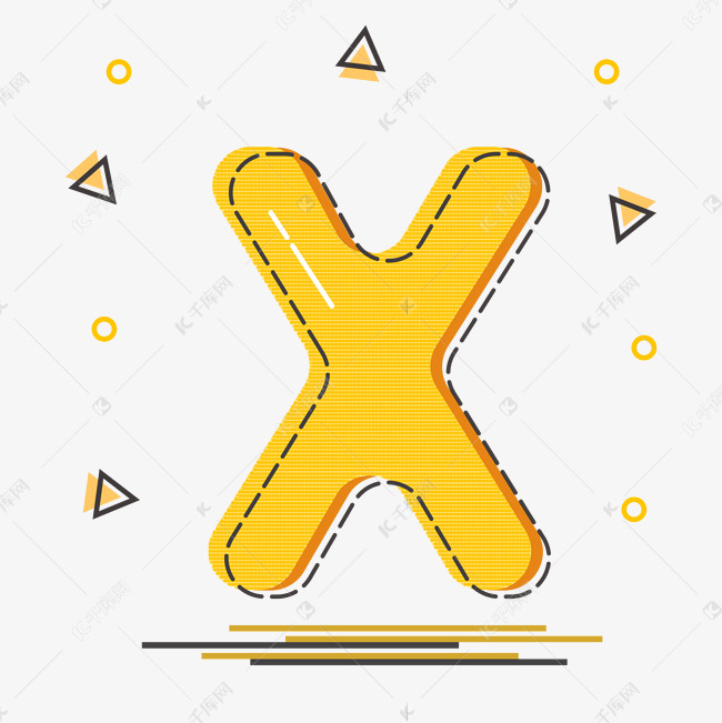 创意卡通字母x艺术字设计图片-千库网