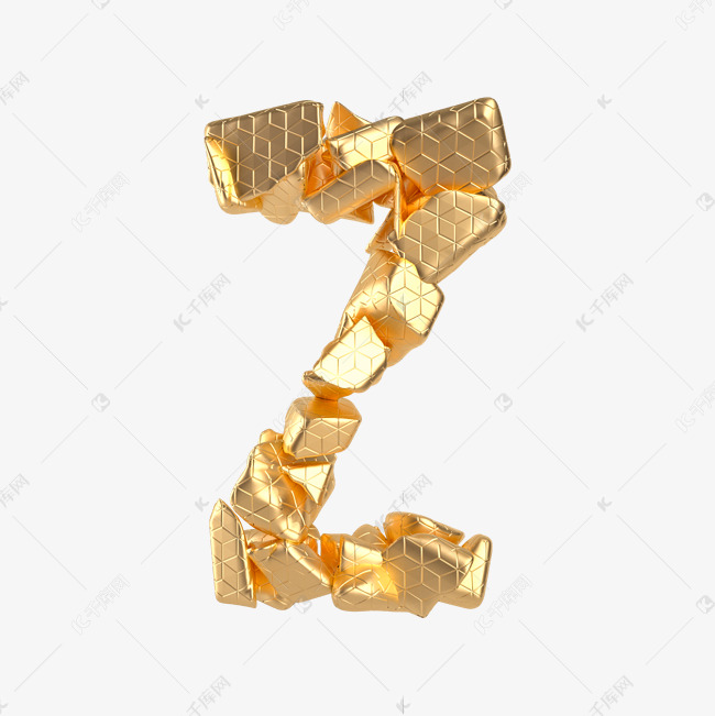 破碎金石立体字母Z